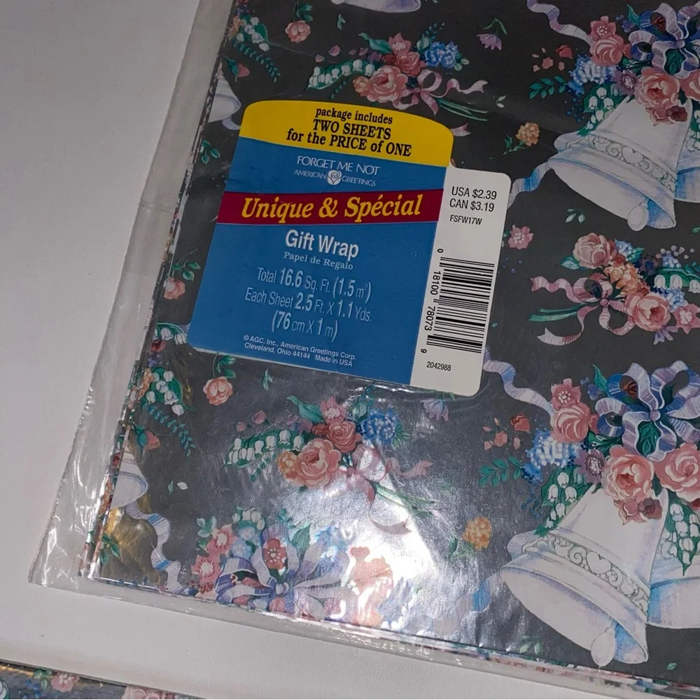 NWT Vintage American Greetings Gift Wrap Bridal Birthday Wedding Bundle of 7